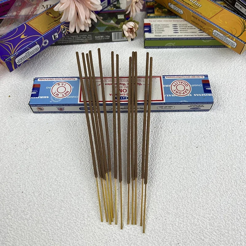 5BOX NAG Champa Incienso Satya Incense Collection Satya Handmade Sticks with Flavors Refreshing Medicinal Aromas Home Fragrances