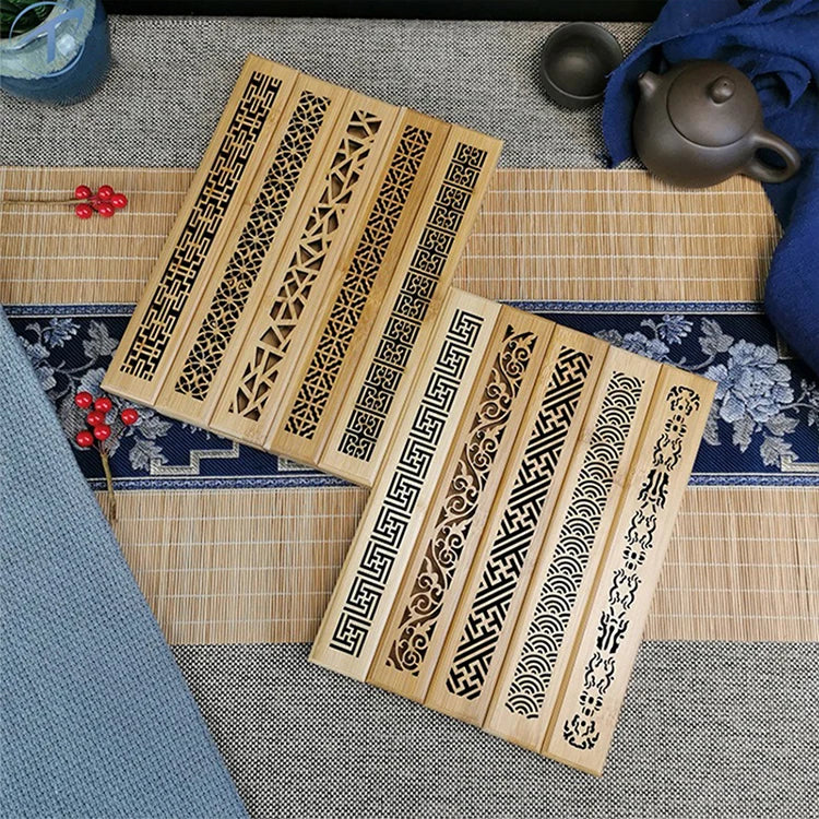 1PCS Natural Bamboo Board incense support rods stick stand box sahumerios holder Japanese Style Bamboo Incense Ash Catcher xx004