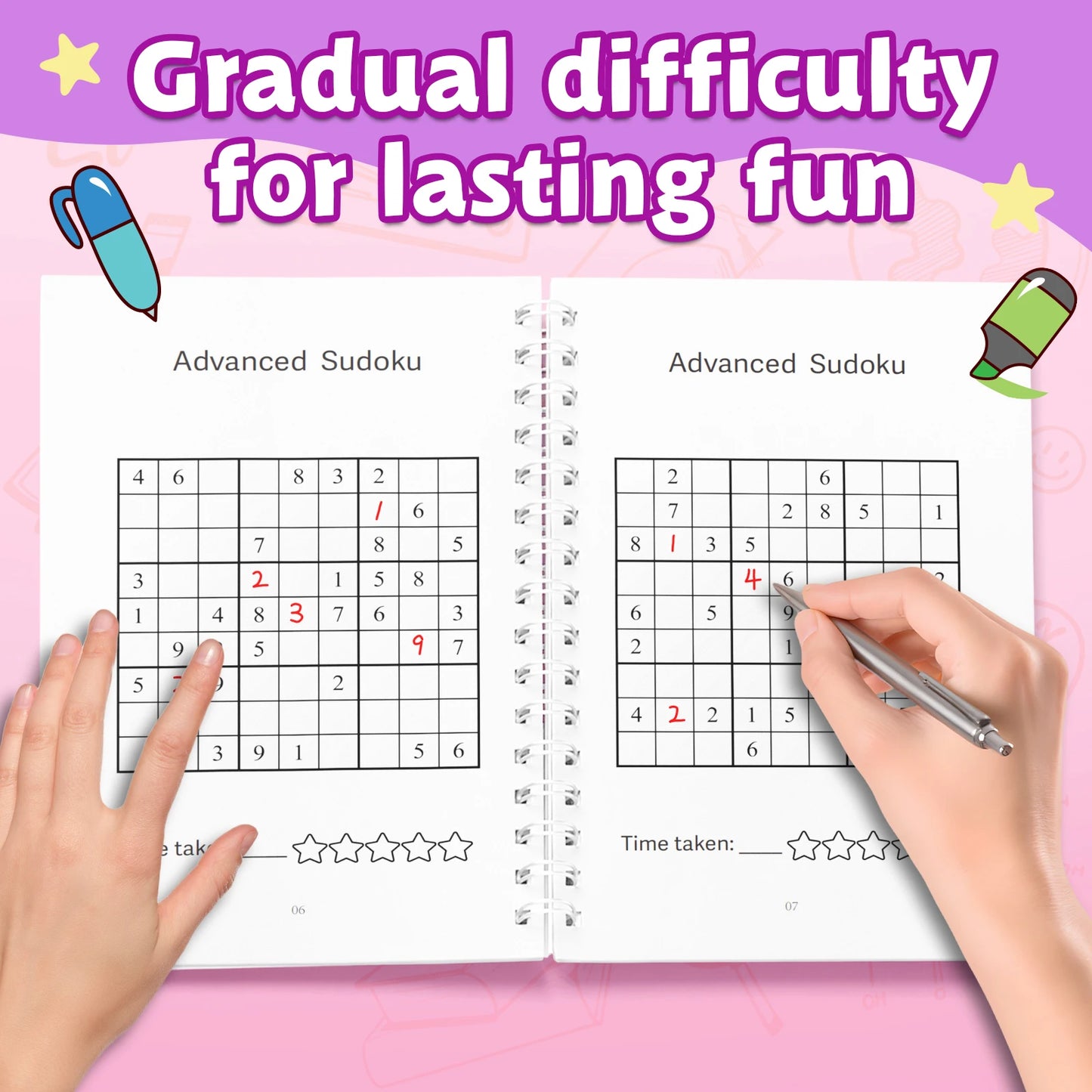 Sudoku for Kids Ages 3-6,6-9,9-12,12+ – Fun Logic Puzzle Workbook Set to Build Focus & Brain Skills