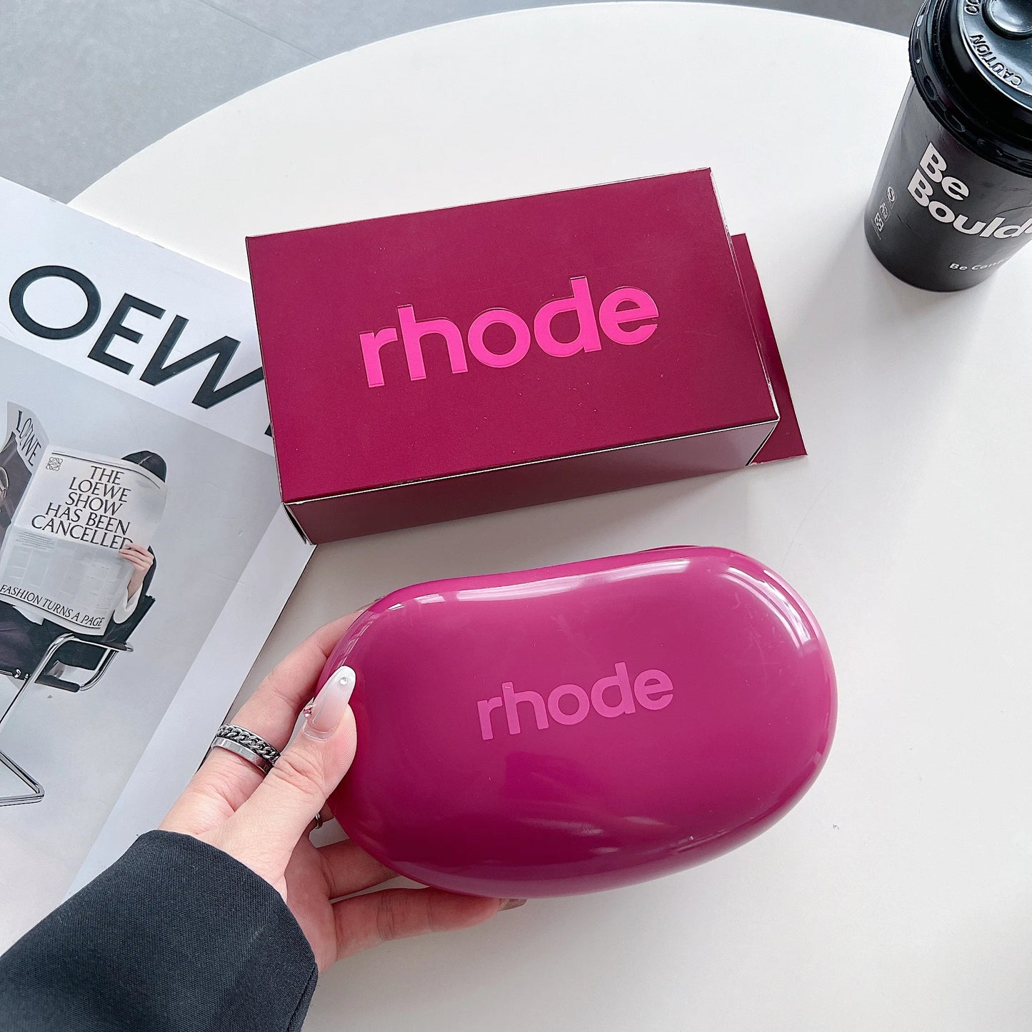 Fashion RHODE Limited Cosmetic Colorful Soft Silicone Waterproof Makeup Bag Convenient for Storing Items Gift Package with Box