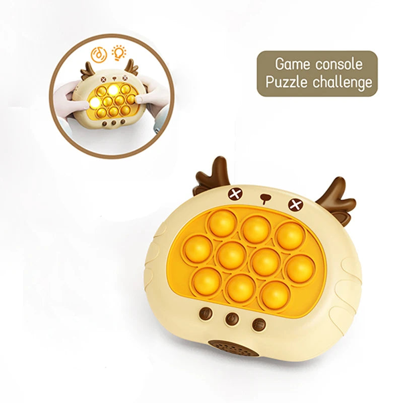 3 Colors 1 pcs Electronic Pop Quick Push Bubbles Game Machine Kid Cartoon Fun Squeezing Toys Anti Stress Sensory Bubble Toy Gift