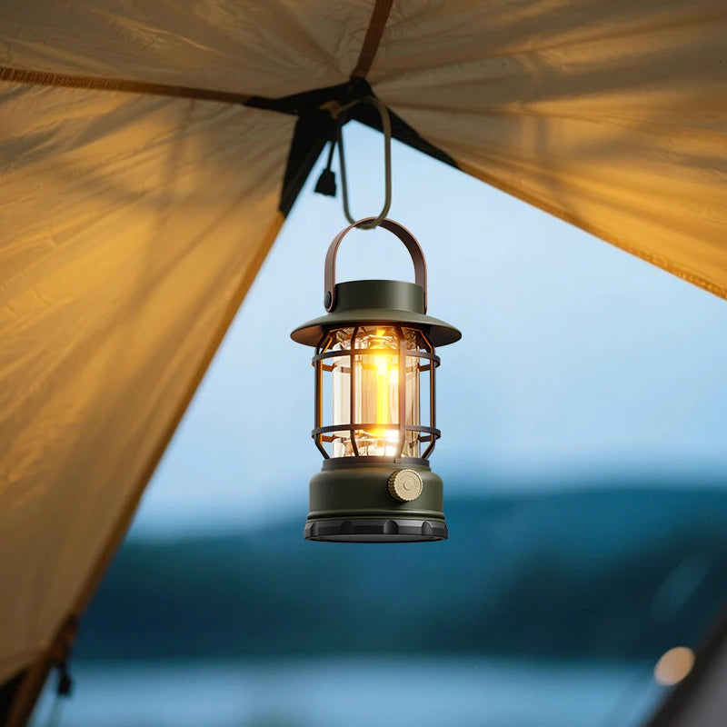 2-in-1 Solar USB Camping Lantern Ultra-Bright LED 360° Hanging Light Portable Design for Tent Hiking Emergencies Function Lamps