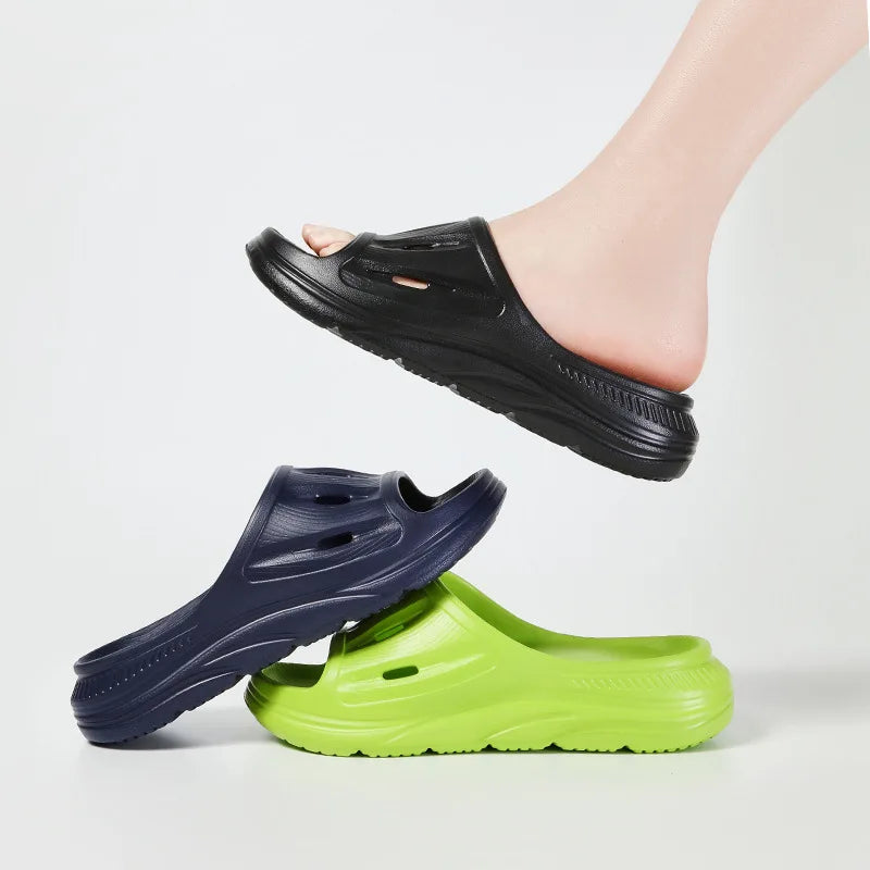 Men's Outdoor Sports Slippers Summer 2026 New Indoor Home Outdoor Wear Thick Bottom Anti-slip EVA Beach Shoes Casual Flat Heel