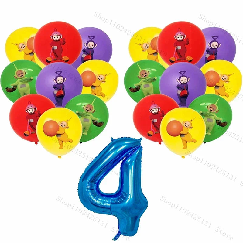 Teletubbies Birthday Party Decoration Tableware Set Paper Plates Balloons Banner Tablecloth For Kids Baby Shower Party Supplies