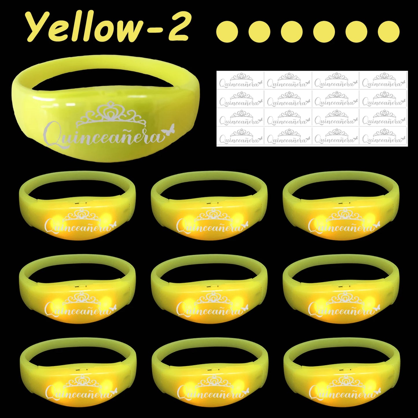 30-200Pcs Quinceanera Music & Sound Activated LED Bracelet Glow Recuerdos Para 15 Años XV Quinceañeras decorations Party Favors
