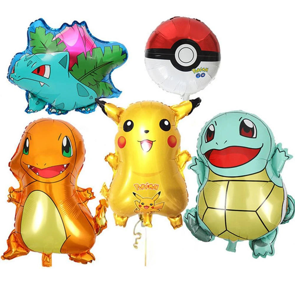 Pokemons Party Birthday Decoration Happy Pikachu Theme Tableware Cups Plates Balloons Banner Supplies Kids Favors Baby Shower
