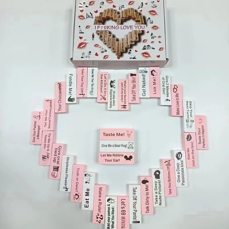 Colorful Block Tower Game for Couples, Romantic Date Night Jenga, Creative Desktop Ornament, Fun Tabletop Building Toy