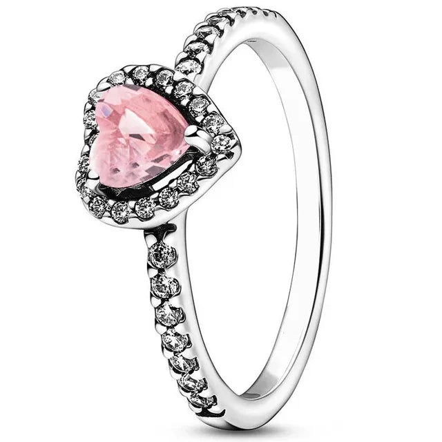 New White Series Original 925 Sterling Silver Women Finger Rings for Women Silver Daisy Mom heart Zirconia Stone Luxury Jewelry