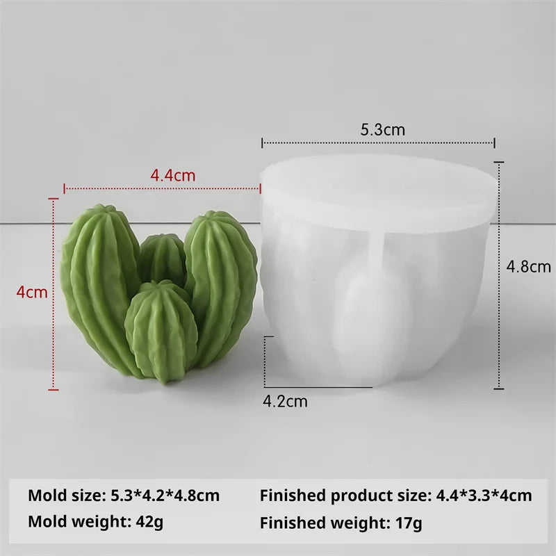 3D Silicone Candle Soap Mold Cactus Succulents Plaster Cement Mold Home Decoration DIY Aromatherapy Wedding Gifts silicone molds