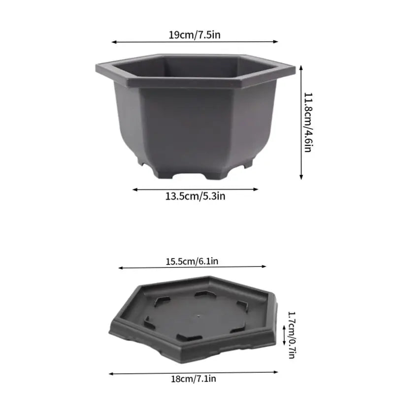 Rectangular Flowerpots Plastic Bonsai Plants Pot Square for Flower Balcony Garden Yard Landscape Bonsai Pot Trays Home Decor