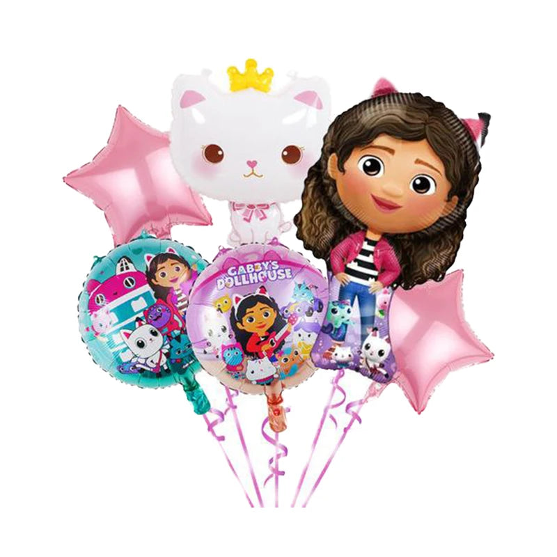 Disney Gabby Dollhouse Birthday Party Decoration Balloon Napkins Children's Disposable Tableware Theme Party Supplies Kids Gifts