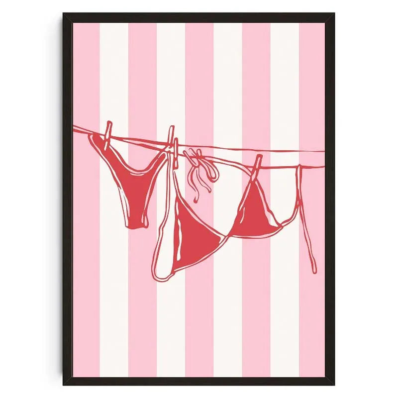 Seashells Meet Me At The Beach Poster Summer Sea Bikini Coastal Quotes Canvas Painting Trendy Wall Art Room Home Decor