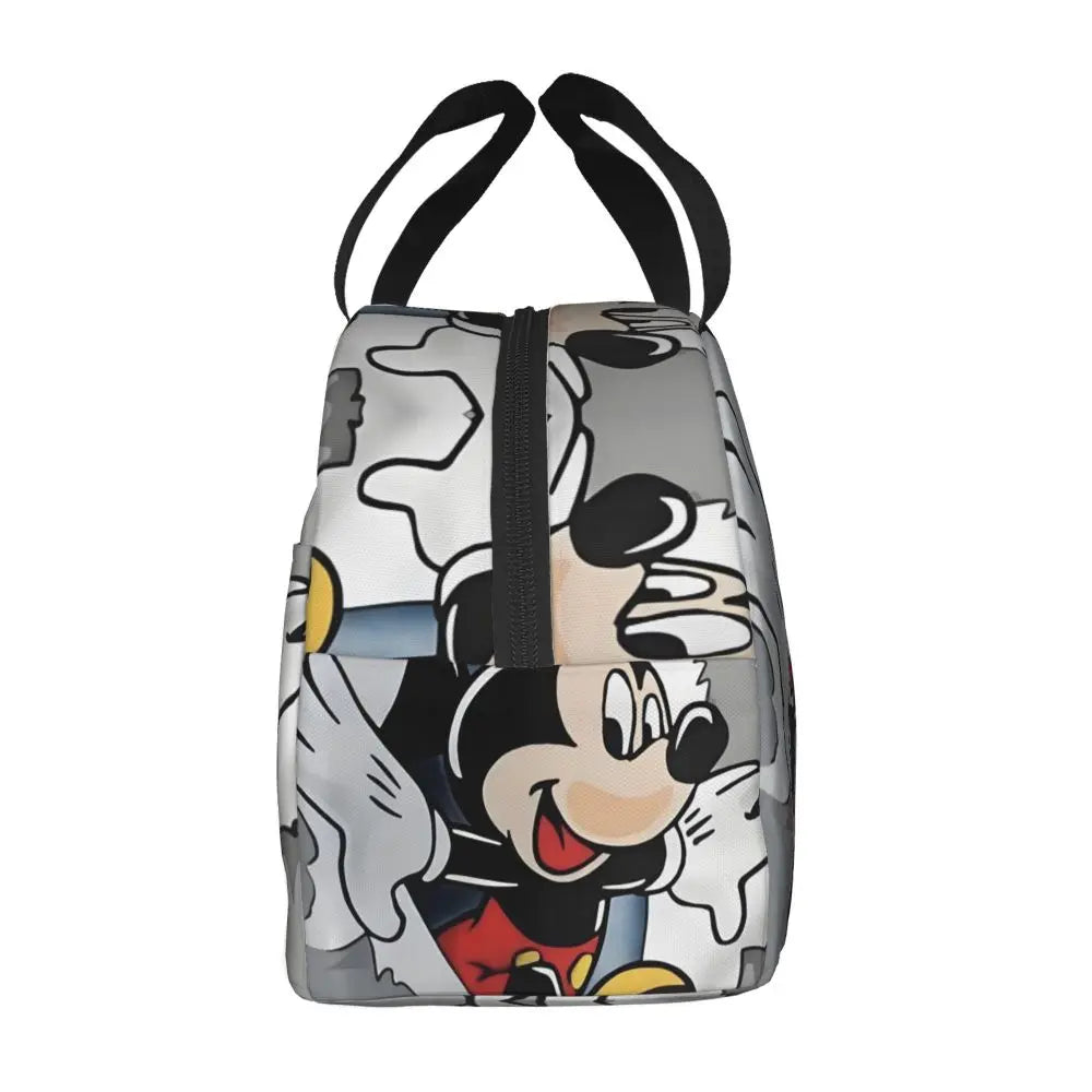 Custom Mickey Pink Minnie Mouse Lunch Bag Women Creative Design Cooler Warm Insulated Lunch Box for Kids School