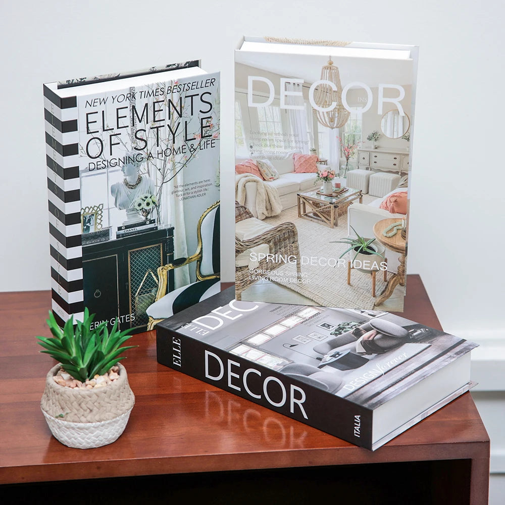3Pcs Foldable Fashion Fake Books Living Room Decoration Designer Books Coffee Table Ornaments Club Hotel Room Villa Prop Books