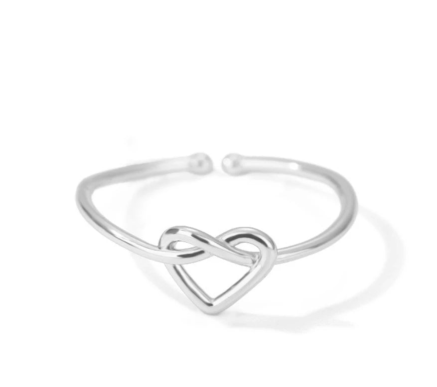 Cute Heart Rings For Women Stainless Steel Gold Color Spiral Twist Finger Ring Aesthetic Wedding Jewelry Anniversary Gift