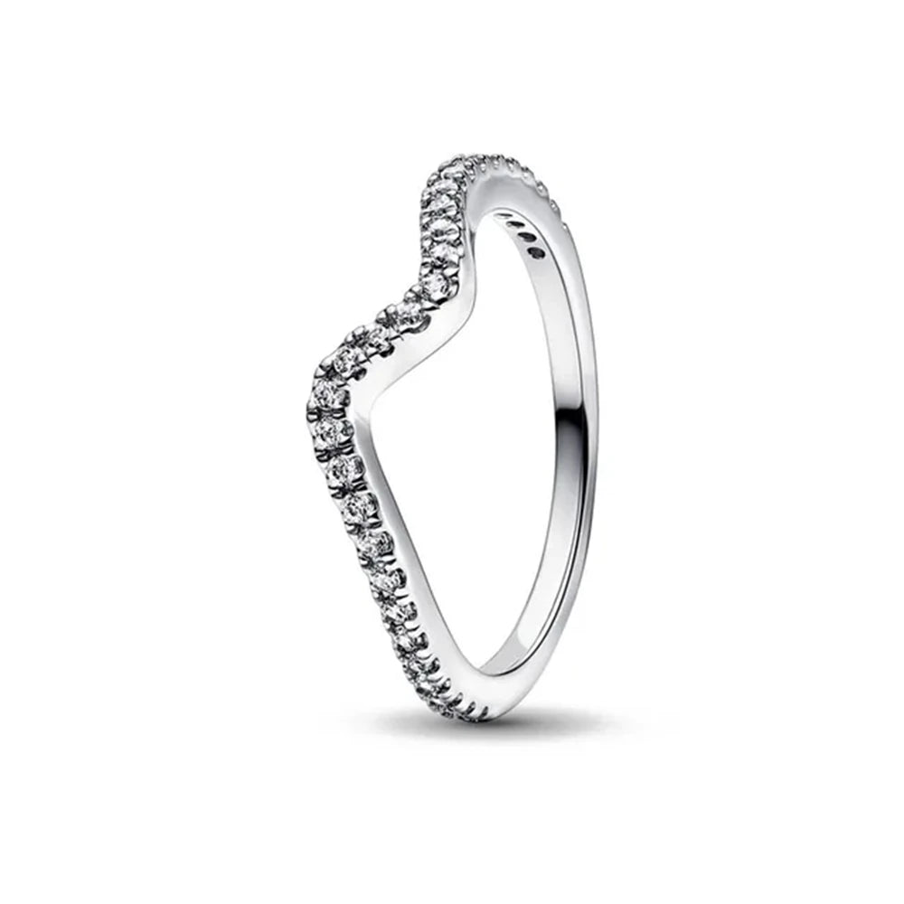 New White Series Original 925 Sterling Silver Women Finger Rings for Women Silver Daisy Mom heart Zirconia Stone Luxury Jewelry