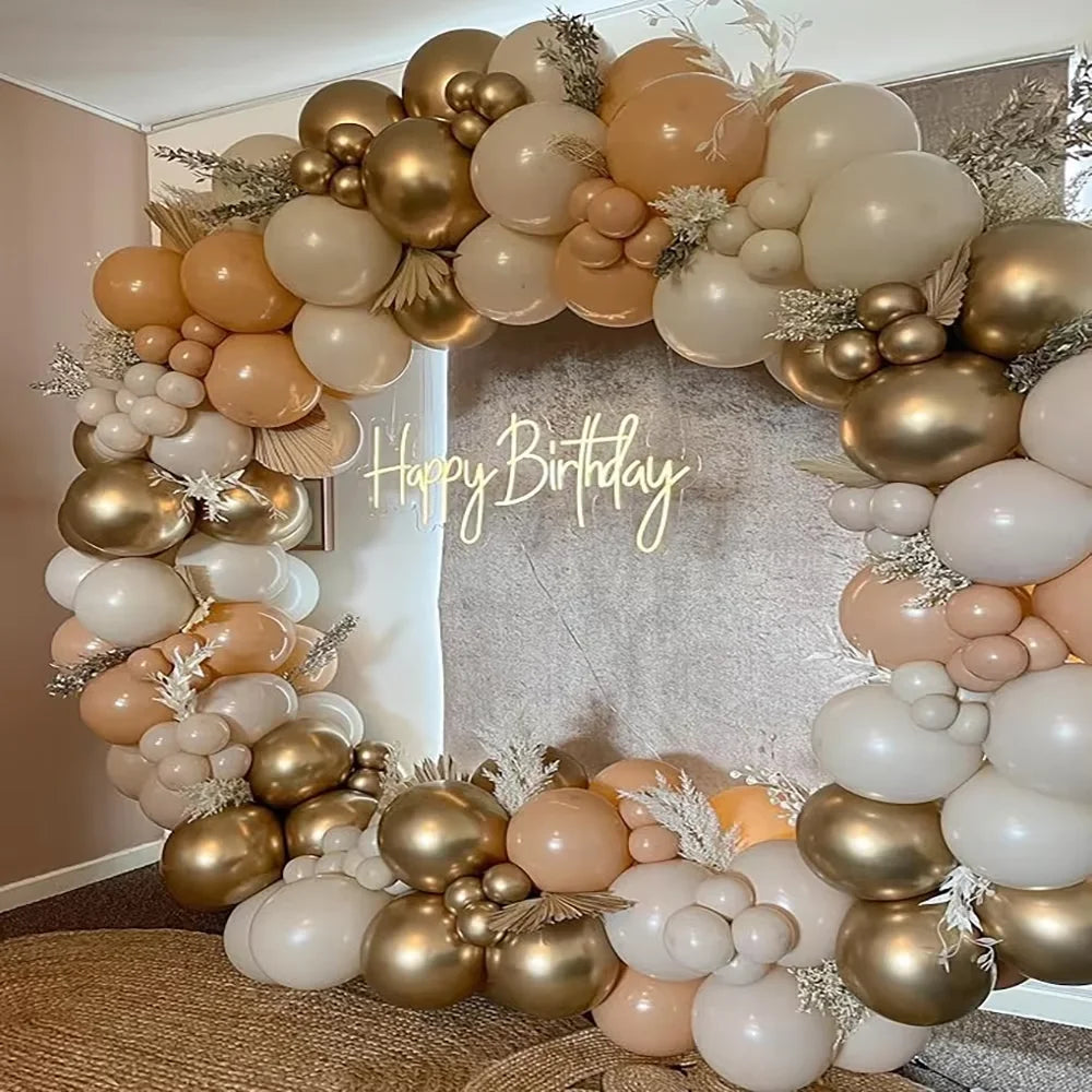 Nude White Sand Balloons Arch Kit Skin Gold Balloon Garland Kids Birthday Party Baby Shower Wedding Graduation Decoration Globos