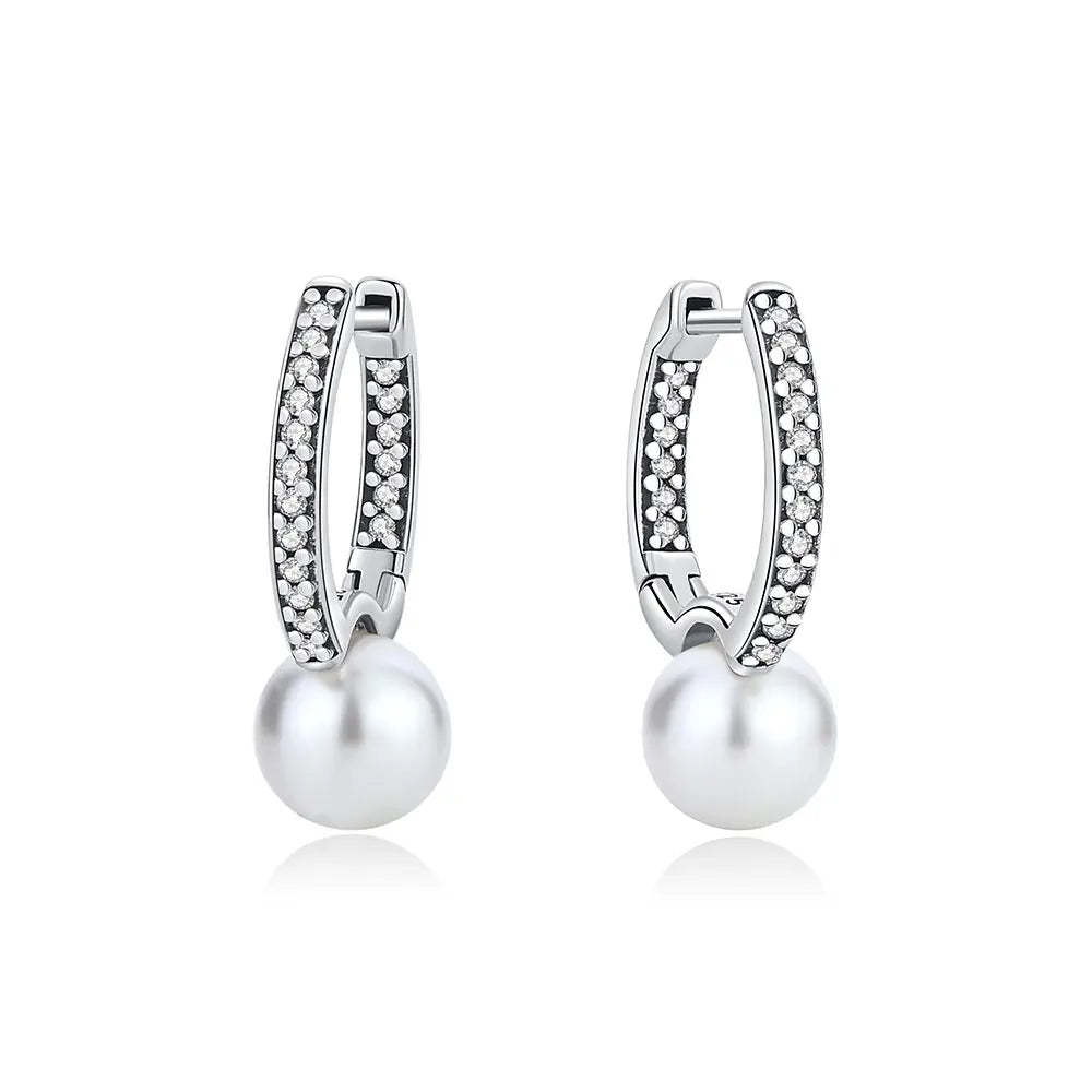 New 2025 Original 925 Sterling Silver Earrings For Women Piercing Hoop Love Heart Earings Rose Gold Wedding Gift Luxury Jewelry