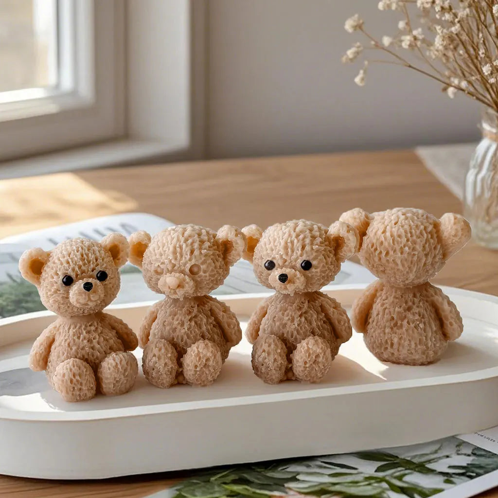 DIY Mini Bears Silicone Mold Aroma Candle Resin Ornament Mould Handmade Candy Chocolate Making Baking Molds