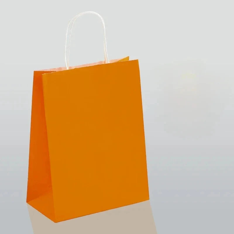 Wholesale Blank Kraft Paper Gift bags Custom Printed Recyclable Kraft Paper Shopping Bag Cosmetic Wedding Candy Grocery Bag