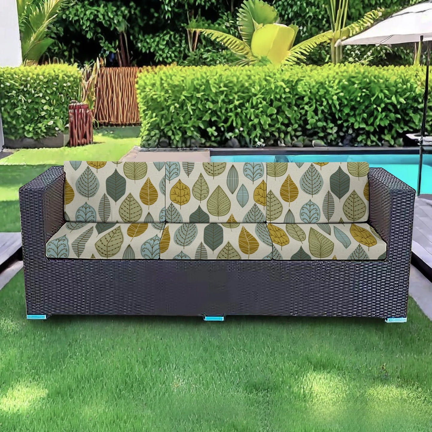 1PC Patio Stretch Sofa Cushion Covers Outdoor Cushion Cover Replacement Couch Slipcover Flexibility Porch Furniture Protector