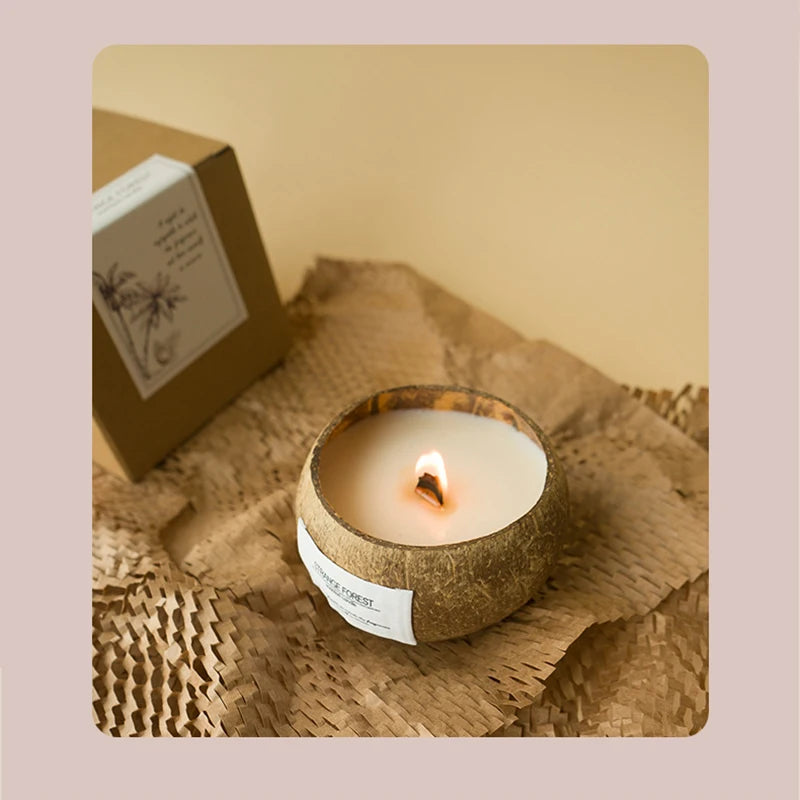 Coconut Shell Aromatherapy Candle Essential Oil Fragrance Premium Plant Wax Fragrance Home Companion