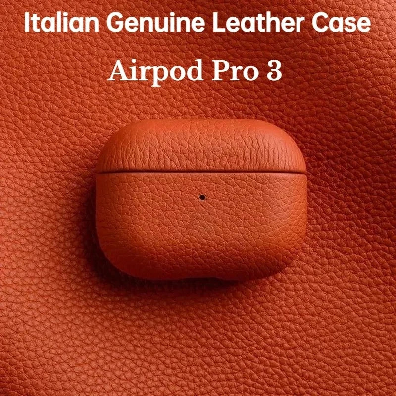 High End Business Bluetooth Earphone Case For Apple AirPods Air 2 3 4 Pro 2 3 Retro Genuine Leather Litchi Texture Protect Cover