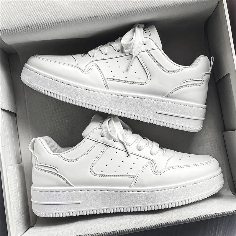 Spring and Summer Men's Shoes, New Breathable Sneakers, Men's Trendy and Versatile Thick-Soled White Shoes, Sports and Casual Sneakers