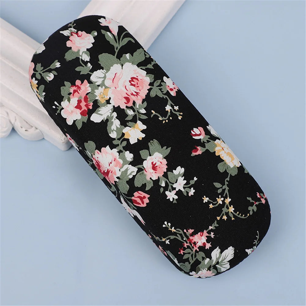 Retro Floral Glasses Case Flower Printed Cloth Reading Glasses Box Hard Eyewear Protector Women Optical Glasses Storage Case