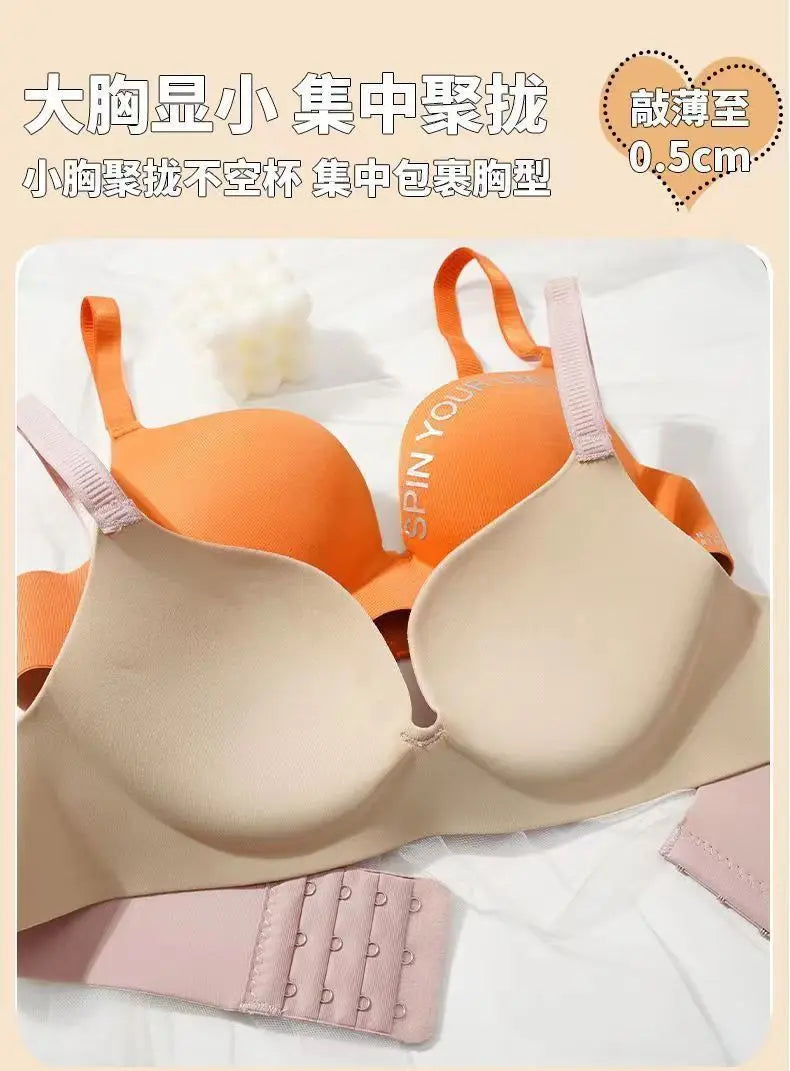 Woman Summer Bra Thin One Piece Seamless Letters Underwear Bras No Wire Ring Adjustable Shoulder Stra Push Up Girls bras