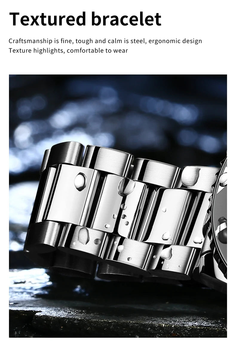 OLEVS 5885 Diving Series Men Watch Luxury Automatic Date Original Watch Trendy Stainless Steel Waterproof Sports Quartz Watch