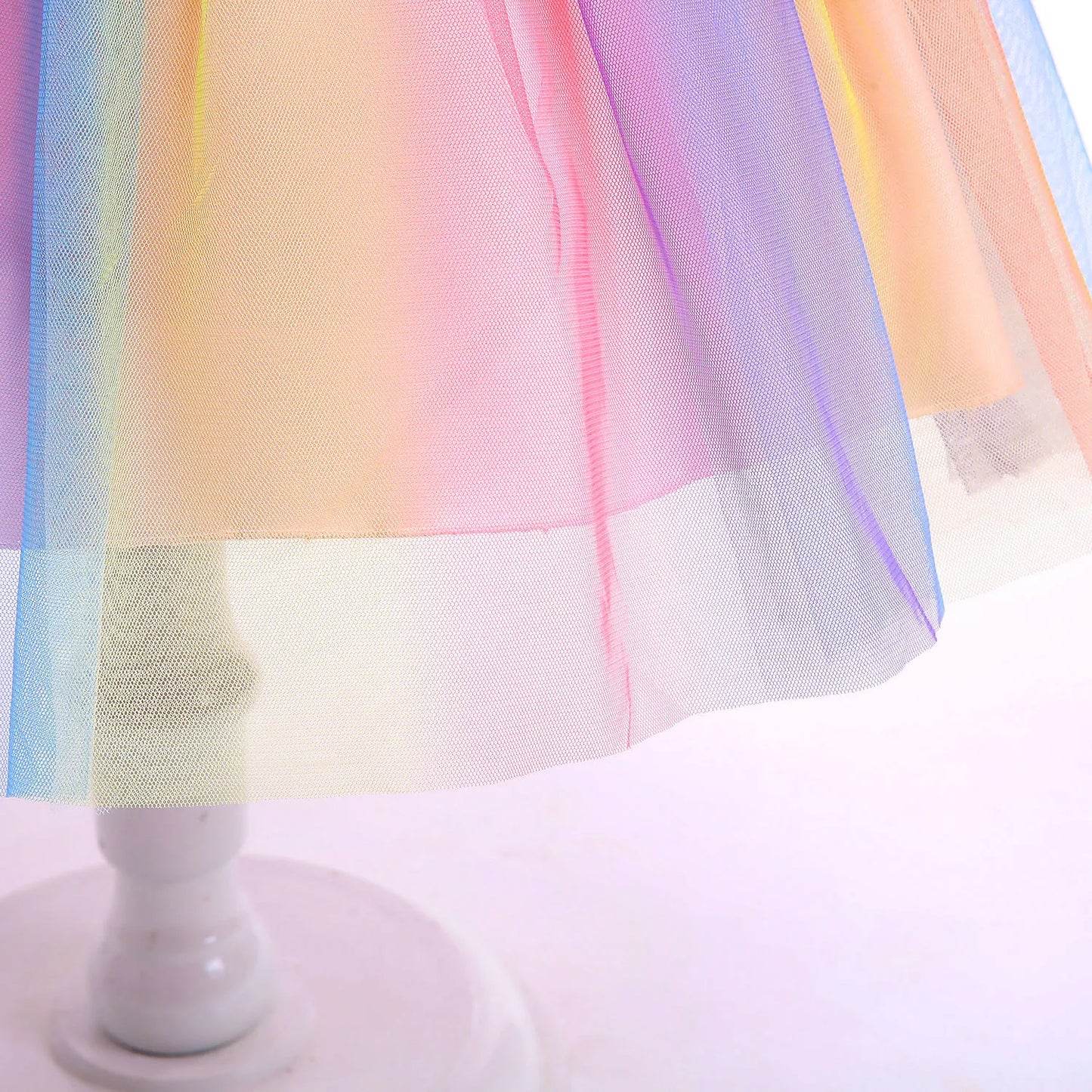 Summer Dress Girl Unicorn Cosplay Costume Children's Day Mesh Rainbow Tulle Princess Dress for Birthday Gift Kids Fashion Dress
