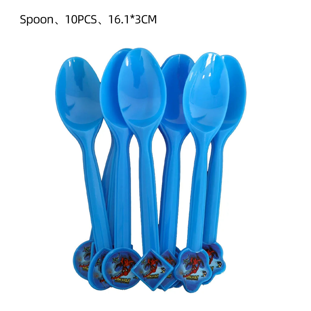 Spiderman Theme Birthday Party Decoration Blue Red SpiderMan Disposable Tableware Set Banner Balloons for Baby Shower Kids Gifts