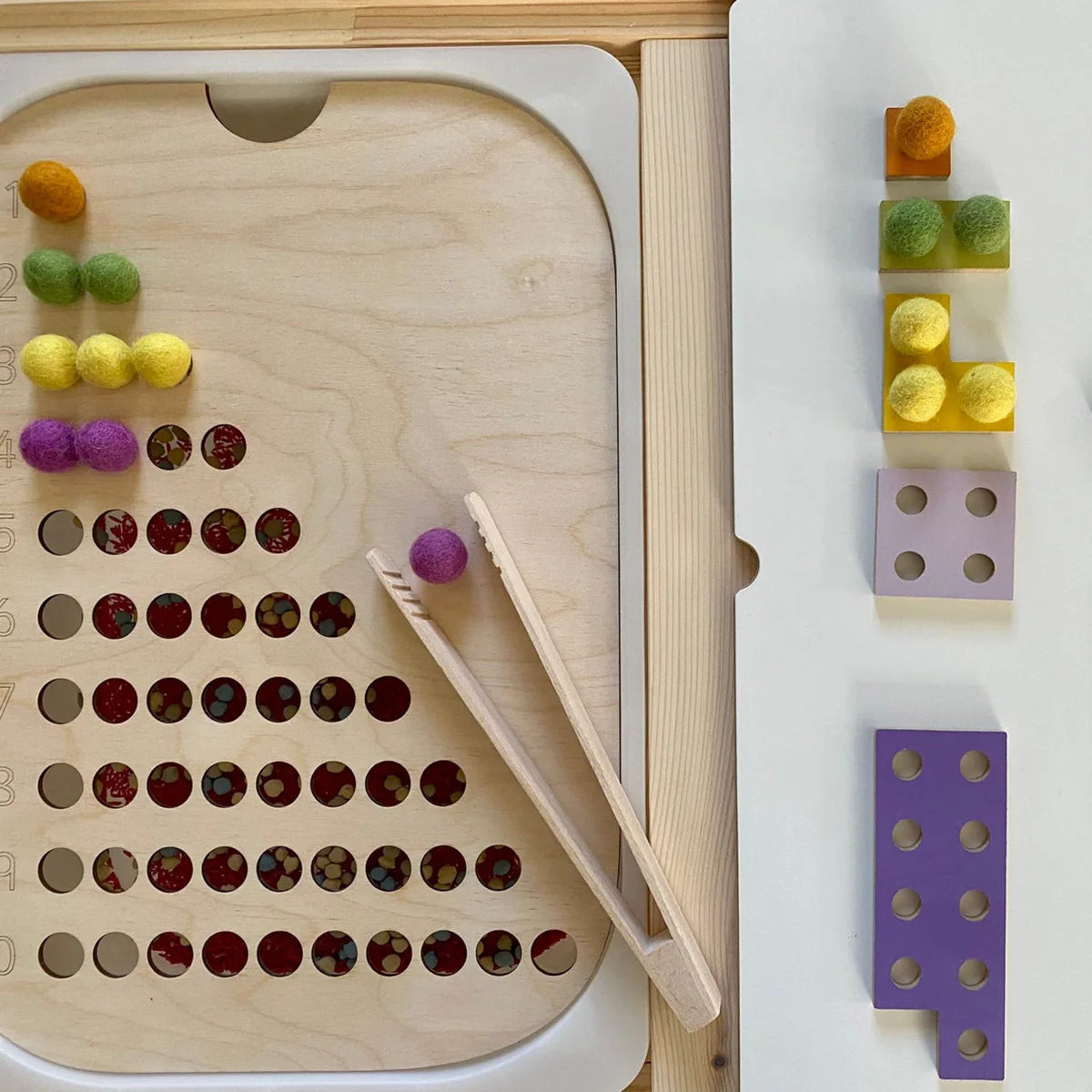Children's Sensory Tray Table Color Hairball Game Wooden Tile Montessori Early Education Toys Kids Toys Educational Accessories