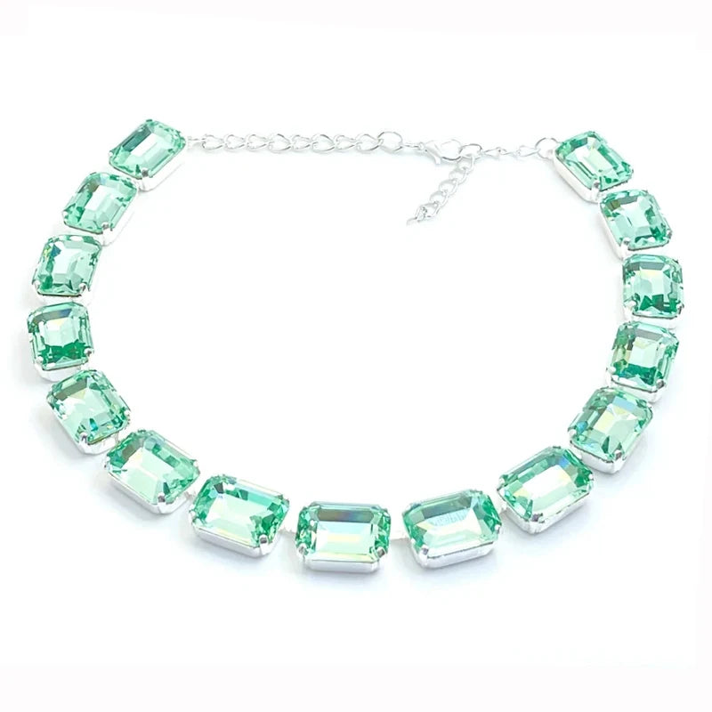 Luxury Shiny Crystal Claw Chain Necklace Multi-Color Optional Bohemian Exaggerated Clavicle Chain Big Bib Necklace Wholesale