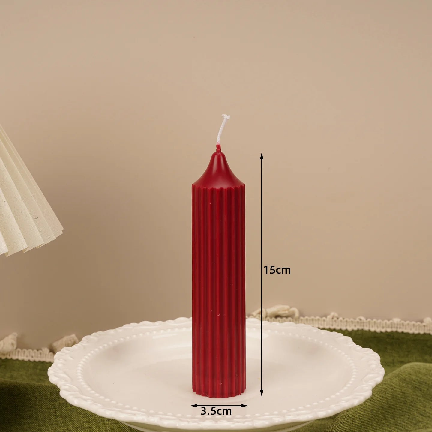 Ribbed Pillar Candles Handmade Soy Wax Modern Candles Aesthetic Retro Textured Pillars for Housewarming Gift Table Decor