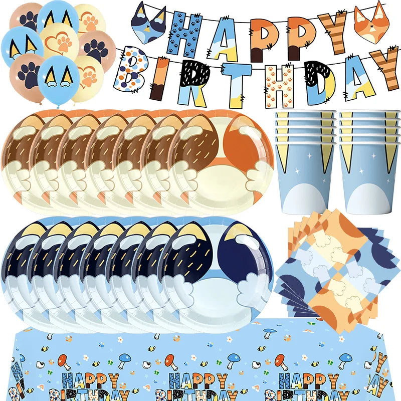 New Cartoon Dogs Birthday Party Decoration Full Set Kit