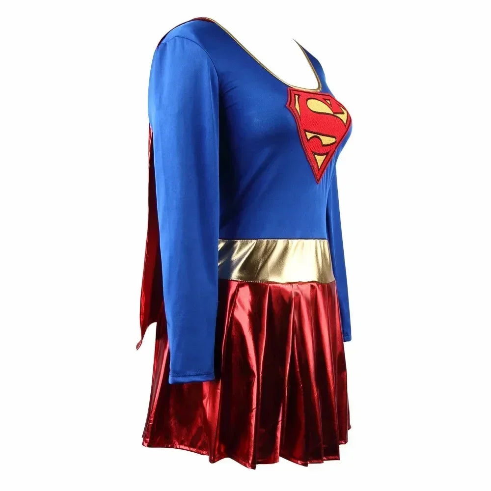 Women Super Girl Superhero Superwomen Costume Fancy Dress Outfit Party Halloween