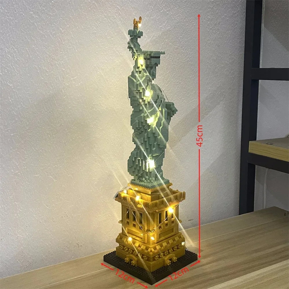 Knew Built Exquisite Paris Eiffel Tower Micro Mini Building Blocks Toys Set: LED Illuminated, Perfect Gift Illuminate Your World