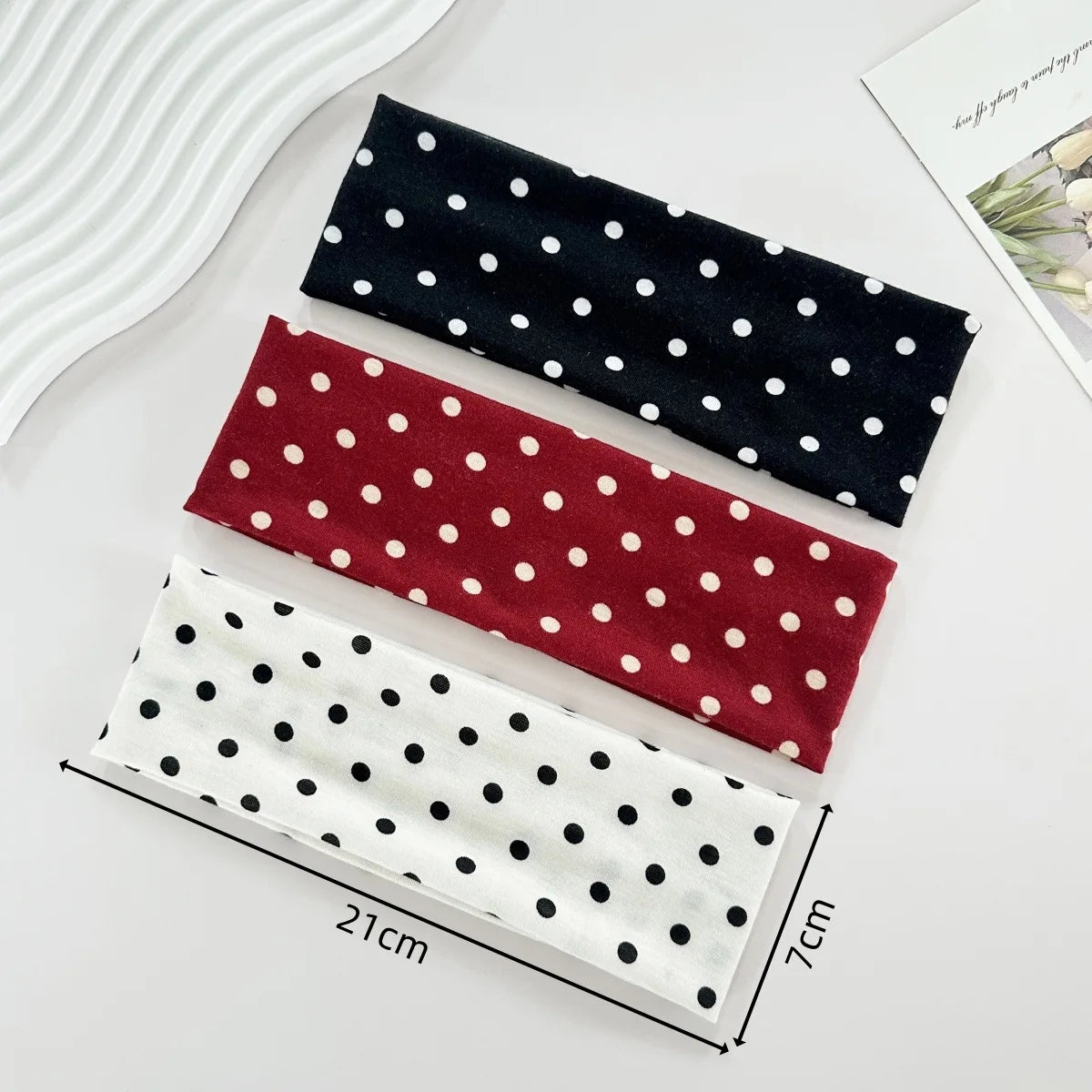 Y2K Retro Boho Breeze Wind Dot Stretch Women's Hairbands Korean Ins Fashion Wide Headbands Yoga Sports Dating Hair Accessories