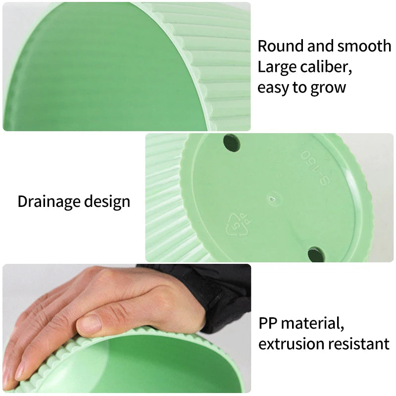 Plastic Planter Flower Pots with Tray Thickened Double Layer Flower Pot Indoor Succulent Potted Desktop Decoration