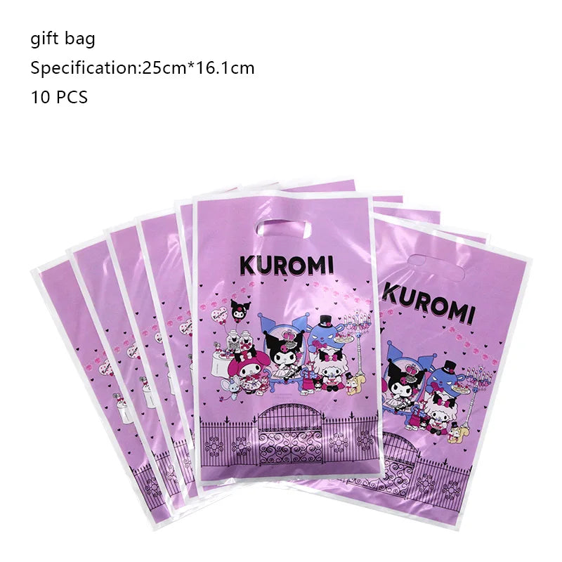 Kuromi Birthday Party Decoration Backdrop Disposable Tableware For Kids Event Supplies Latex Foil Balloons Banner