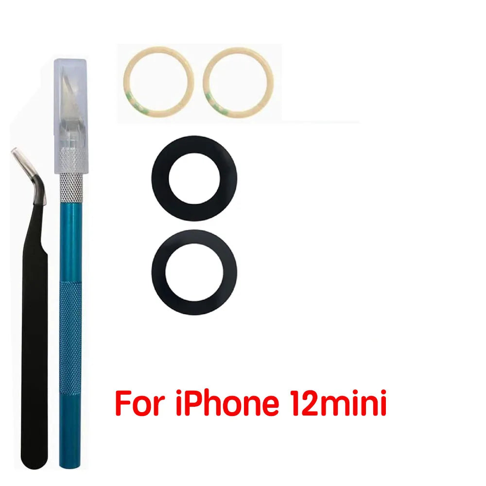 Back Camera Glass For iPhone 11 12 13 14 15 Plus MIni Pro Max Rear Camera Lens With Adhesive And Remove Tools Replacement