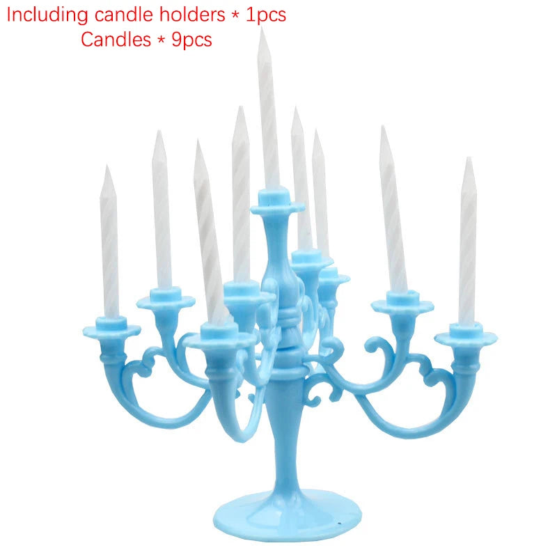 Ins Style Retro European Luxury Cake Decoration Candlestick Baking Birthday Party Wedding Small Plug-In Supplies Theme Girl