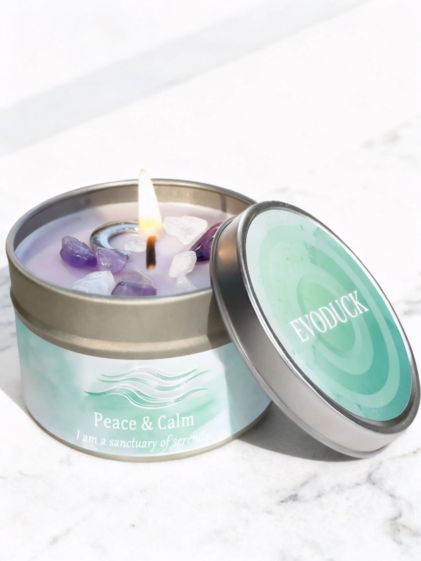 Scented Candles-3oz,Lavender&Chamomile Aroma with Healing Crystals, Great for Holiday Gifting Christmas/Halloween & Home Decor