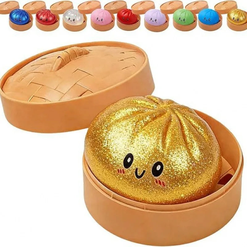 Realistic steamed bun Squeeze Sensory Toy Soft Stress Relief Decompression Toy for Home Office Desktop Decoration and Gift