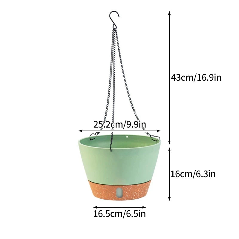 Plastic Hanging Basket Plant Pot Self-Watering Flowerpot Outdoor Plant Pot Indoor Wall Hanging Pots for plants Home Decoration