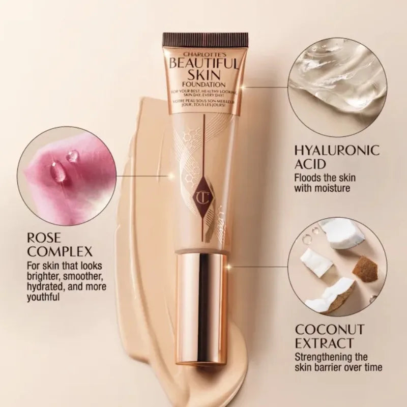Charlotte Tilbury Softening Essence Liquid Foundation Beauty Skin Radiant Concealer Natural Hydrating Airbrush Flawless Finish