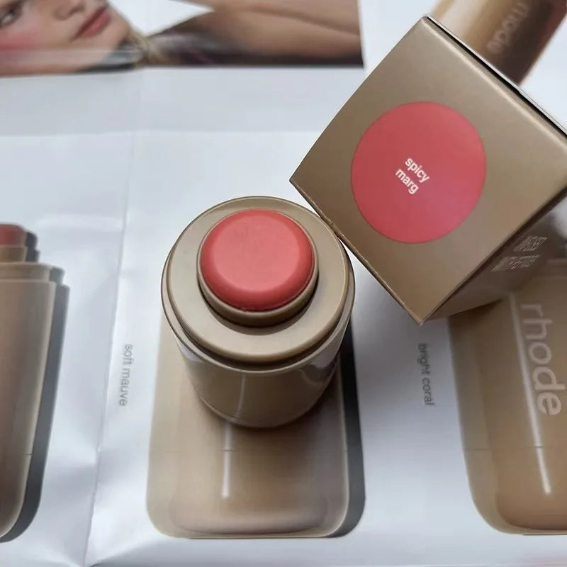 Makeup Cheek Blush Cream Blusher Stick Lip Gloss Phone Case For iPhone 16 17 Ribbon SALTY TAN Raspberry Espresso Lipstick INS