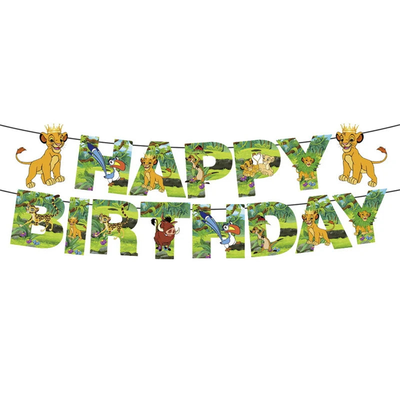 Disney The Lion King Birthday Party Decoration New Plates Cups Napinks Tablecloth King Lion Birthday Balloon Party Favor Balloon